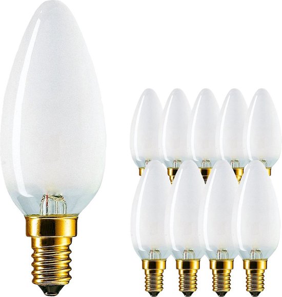 Multipack 10x Standaard Gloeilamp Kaars Mat B35 E14 60W 230V..