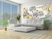 Yellow Floral Diamond Abstract Modern Photo Wallcovering