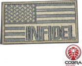 INFIDEL geborduurde USA vlag patch embleem goud Airsoft met klittenband