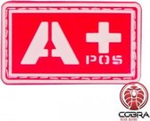 A+ POS blood type 3D PVC Military patch embleem red with velcro