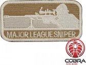 Major League Sniper Geborduurd militair embleem bruin beige met klittenband