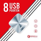 UNIQ Accessory - Multi 8 USB-poort verdeler Desk Bureau oplader QC3 Ondersteund voor Samsung / Sony / Huawei / Motorola / Apple iPhone iPad / Tablets / Playstation