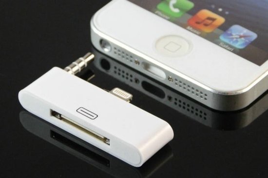 30 pin adapter voor iPhone 5/5s/5c/SE & iPod touch v5/v6 (incl. audio) -  Wit | bol.com