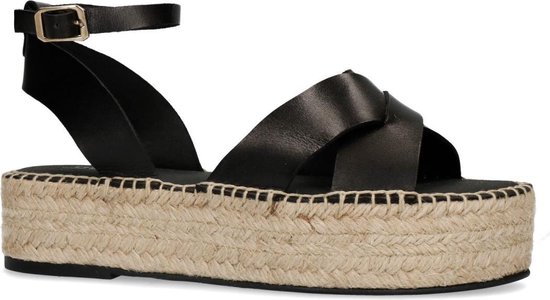Sacha - Dames - Zwarte sandalen met plateau zool - Maat 40 | bol.com