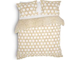 Heckett & Lane Inaya - Dekbedovertrek - Tweepersoons - 200x200/220 cm + 2 kussenslopen 60x70 cm - Cane Beige