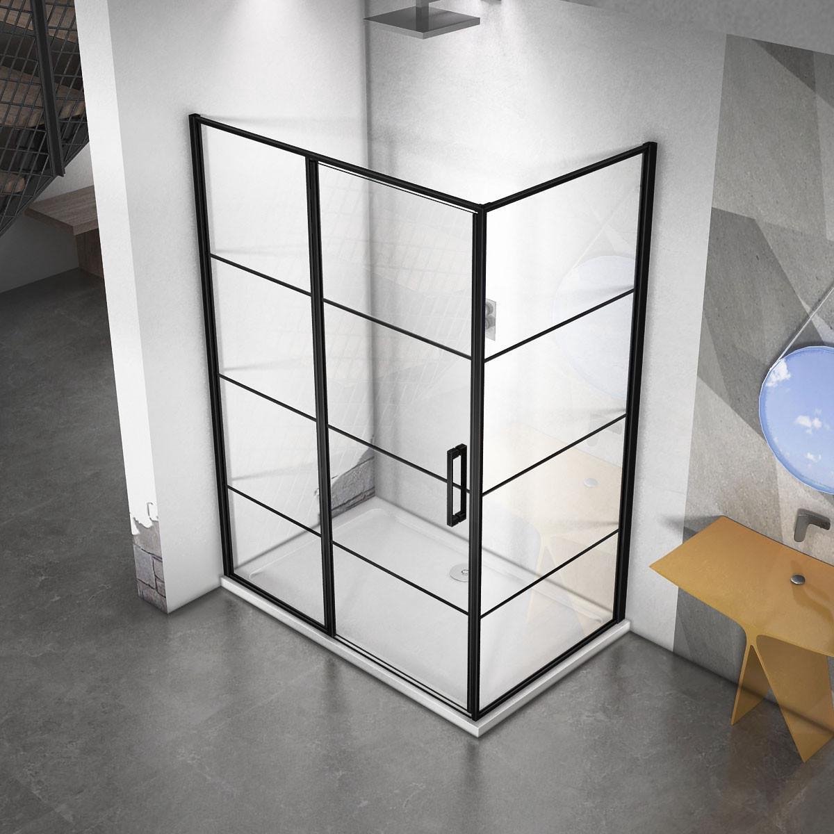 Diamond Line Collins Douchecabine 120x90 Rechthoek Mat Zwart