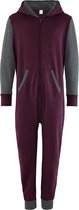 Onesie Kid's Contrast all-in-one KLEUR Burgundy / Charcoal  MAAT 12-13 (NL 152/158cm)