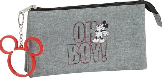 Disney Mickey Mouse Etui Oh Boy - 22 cm - Grijs