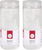 2x Fijn decoratie zand wit 475 ml - Zandkorrels - Hobby/decoratiemateriaal