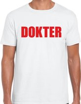 Dokter verkleed t-shirt wit voor heren - arts carnaval / feest shirt kleding / kostuum M