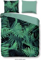 Dekbedovertrek Good Morning Katoen no.6433 - Groen - Ferns Maat: 140x200+1-70x90cm