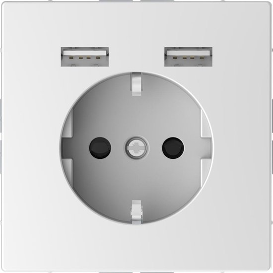 Stopcontact - Inbouw - Randaarde - USB Type A+A - Lotuswit - Systeem Design  -... | bol.com