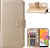 Xssive Hoesje voor Samsung Galaxy A01 - Book Case - Goud