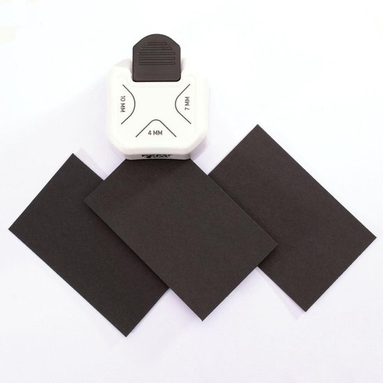 Paperfuel hoekpons - 3 in 1 papier pons - 4,7,10 mm - Wit, Zwart - Paperfuel