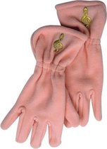 Fleece handschoenen met vioolsleutel, roze Maat S