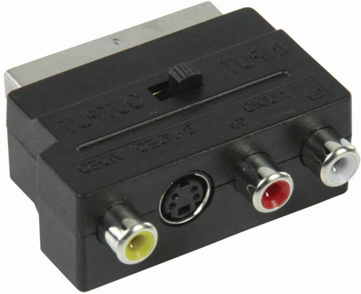 Nedis CVGP31902BK Schakelbare Scart-adapter Scart Male - S-video Female + 3x  Rca... | bol.com