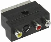 Nedis CVGP31902BK Schakelbare Scart-adapter Scart Male - S-video Female + 3x Rca Female Zwart - Altijd Garantie