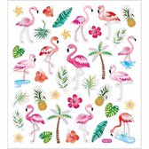 Feuille d'autocollants Flamingo avec 37 autocollants colorés