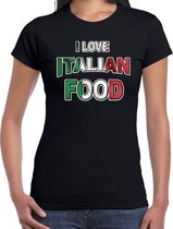 I love Italian food t-shirt zwart voor dames XL