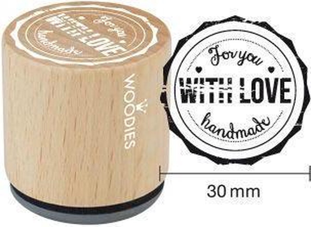 Houten Handstempel Woodies | With Love - Stempels - Stempels volwassenen - Snelle Levering