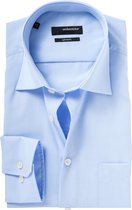 Seidensticker regular fit overhemd - lichtblauw - Strijkvrij - Boordmaat: 42