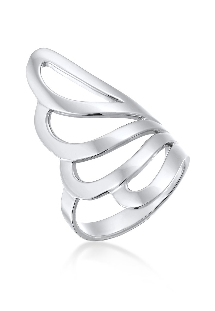 Nenalina - Ring - Dames Statement Basis Golf Geo in 925 sterling zilver - Dames
