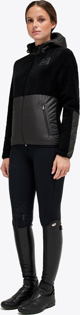 Vest Academy nylon fleece capuchon met ritssluiting Black (9999) - L | Winterkleding ruiter
