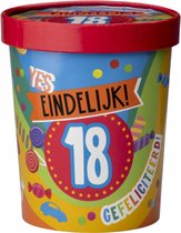 Snoeppot - 18 jaar - Candy Bucket - Gevuld met Snoep en Drop