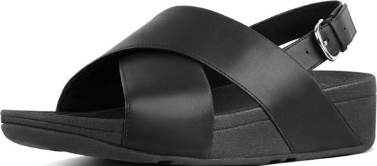 Nadeel schakelaar breuk FitFlop™ Lulu Back-Strap Sandals Leather Black - Maat 38 | bol.com