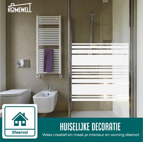 Homewell Raamfolie HR++ 90x300cm - Zonwerend & Isolerend - Anti inkijk - Statisch - Melkglas - Inclusief Rakel - Homewell