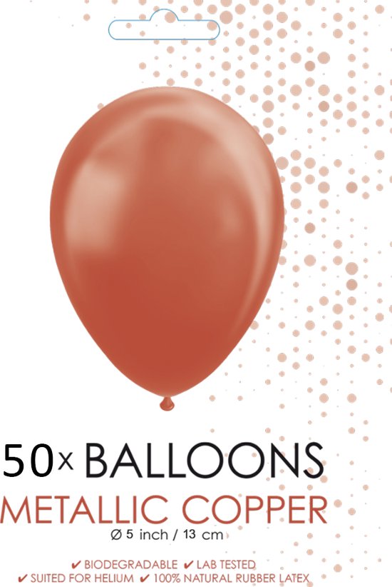 50 Metallic koper ballonnen klein.