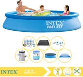 Intex Easy Set Zwembad - Opblaaszwembad - 305x61 cm - Inclusief Afdekzeil, Onderhoudspakket, Filter, Grondzeil, Onderhoudsset en Solar Mat