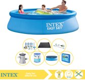 Intex Easy Set Zwembad - Opblaaszwembad - 305x76 cm - Inclusief Afdekzeil, Onderhoudspakket, Zwembadpomp, Filter, Stofzuiger, Solar Mat en Zwembadtegels