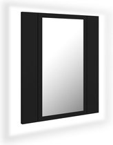 vidaXL - Badkamerkast - met - spiegel - en - LED - 40x12x45 - cm - acryl - zwart