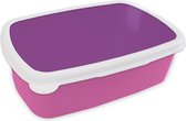 Lunch box Rose - Lunch box - Boîte à pain - Violet - Couleurs - Design - Motif - 18x12x6 cm - Enfants - Fille