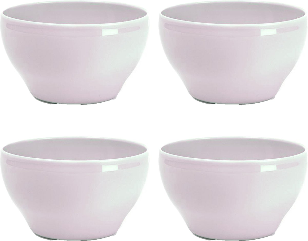 Plasticforte kommetjes/schaaltjes - 8x - dessert/ontbijt - kunststof - D14 cm - roze