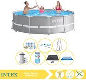 Intex Prism Frame Zwembad - Opzetzwembad - 366x99 cm - Inclusief Onderhoudspakket, Filter, Grondzeil, Onderhoudsset en Solar Mat