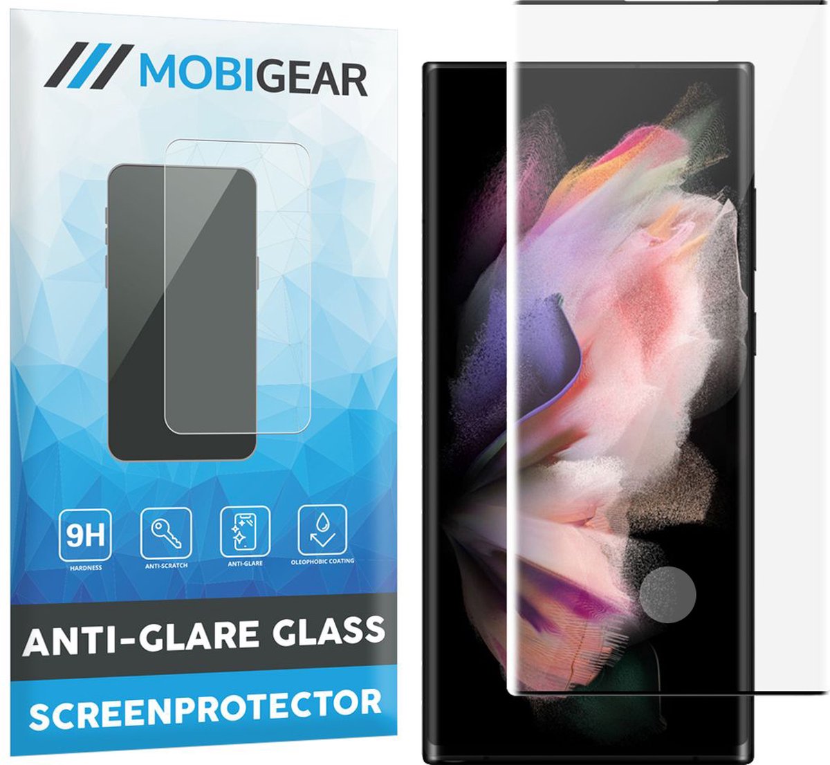 Mobigear Screenprotector geschikt voor Samsung Galaxy S23 Ultra Glazen | Mobigear Curved Screenprotector - Case Friendly - Zwart