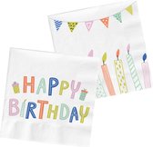 Folat - Servetten Happy Birthday (Eco Party) 33 x 33 cm - 20 stuks