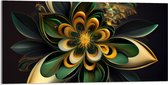 Acrylglas - Bloem in Groen en Goud Tinten - 100x50 cm Foto op Acrylglas (Met Ophangsysteem)