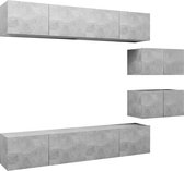 vidaXL - 6-delige - Tv-meubelset - spaanplaat - betongrijs