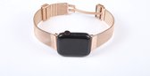 By Qubix Milanese bandje met vouwbare magneetsluiting - Champagne goud - Geschikt voor Apple Watch 38mm - 40mm - 41mm - Compatible Apple watch bandje