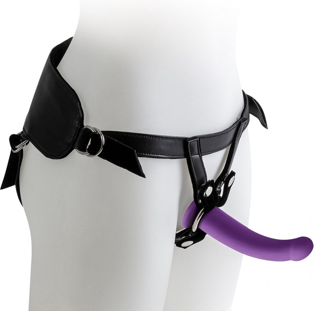 Goedkoopste Virgite Strap-on Harnas met paarse dildo - maat M