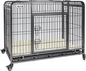 MaxxPet Hondenbench - Bench voor honden - Hondenbench Opvouwbaar - Incl. Plaid - Verrijdbaar - 79 x 48 x 61 cm