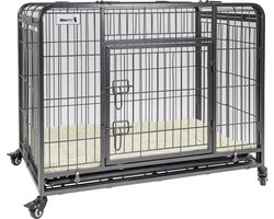 MaxxPet Hondenbench - Bench voor honden - Heavy Duty - Opvouwbaar - Met Wieltjes - Incl. Plaid - Verrijdbaar - 79 x 48 x 61 cm
