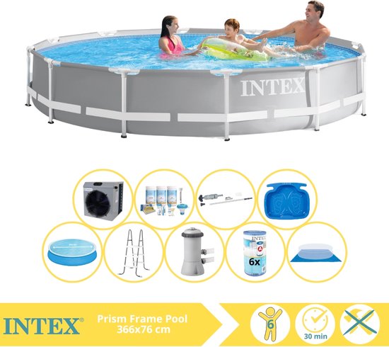 Intex 28202UK 10ft x 30in Metal Frame Swimming Pool with Filter Pump, 4,485 liters, Blue, 305x76