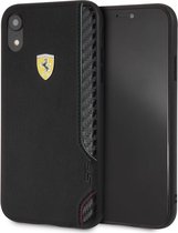 iPhone XR Backcase hoesje - Ferrari - Effen Zwart - Kunstleer