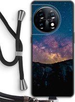 Case Company® - Hoesje met koord geschikt voor OnePlus 11 hoesje met Koord - Travel to space - Telefoonhoesje met Zwart Koord - Bescherming aan alle Kanten en Over de Schermrand