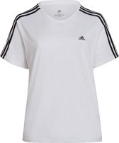 adidas Sportswear Essentials Slim 3-Stripes T-Shirt (Plus Size) - Dames - Wit- 2X