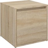 vidaXL - Opbergbox - met - lade - 40,5x40x40 - cm - bewerkt - hout - sonoma - eikenkleur